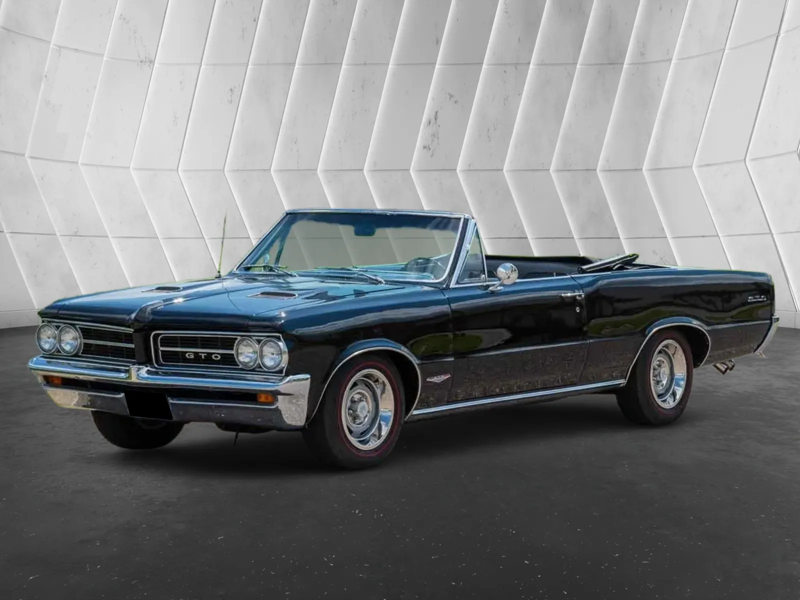 1964 Pontiac  GTO Lemans PHS Docs, Triple Black, GTO Badged, Power Top, Classic Pontiac Style